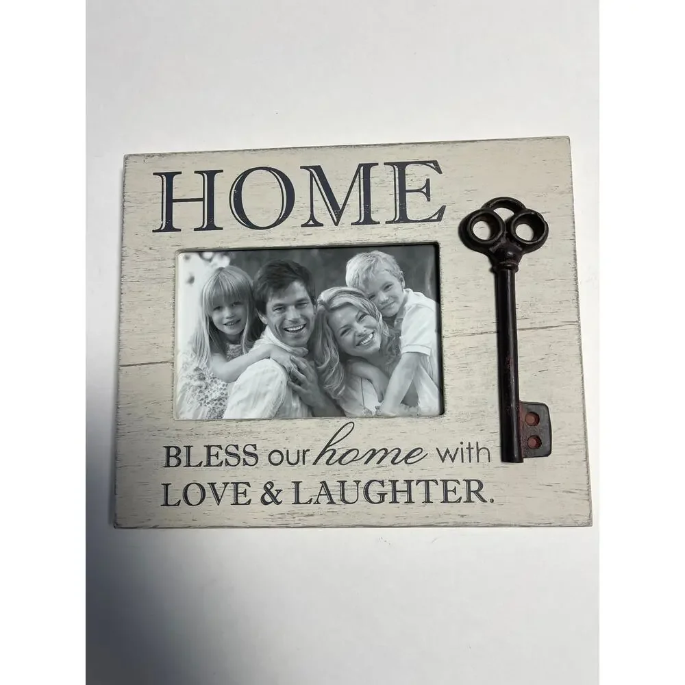 HOME “Bless our home with love and laughter” 4x6 pic Frame NEW‎ 9.5x8 inch frame